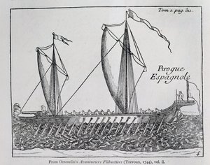 &39;西班牙船&39;，来自Oexmelin的海盗冒险家，第二卷，Trevoux，1744 作者 法语学校